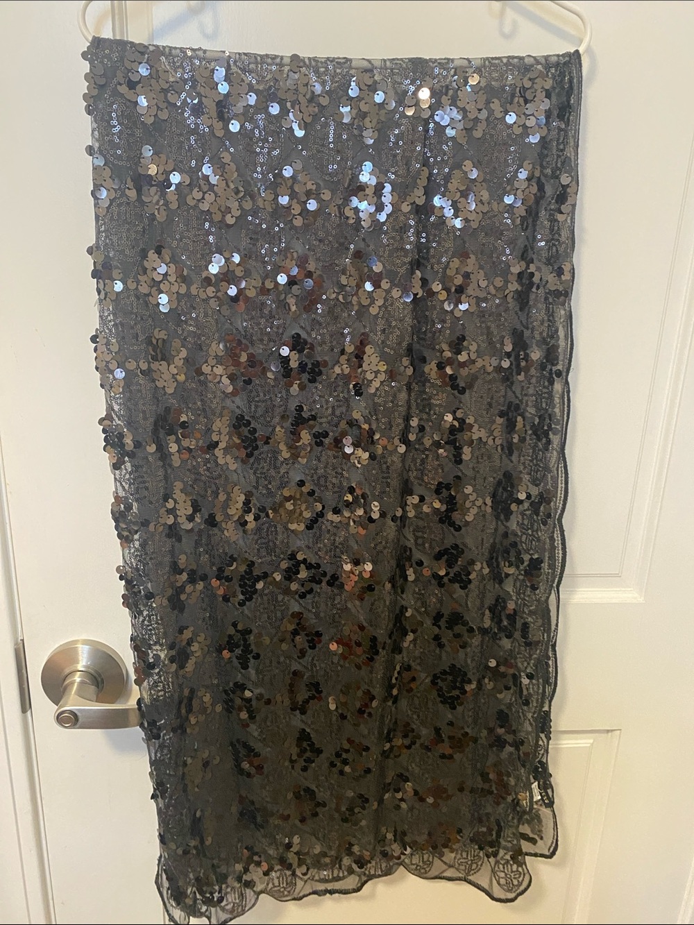 Joan Rivers Black Sequin Lace shawl